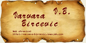 Varvara Birčević vizit kartica